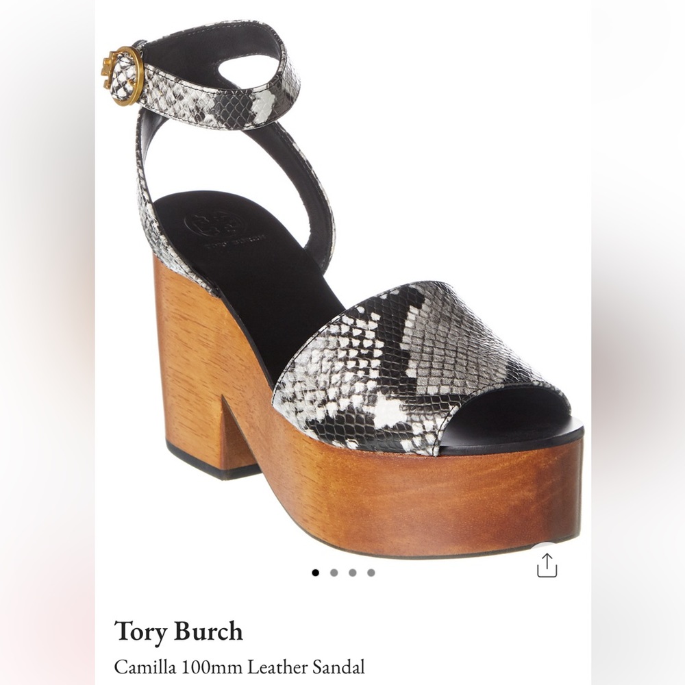 Tory Burch Black and Brown Platform Sandals